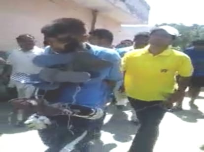 Una Panchayat diktat : youth paraded with blackened faces