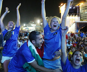 celebrating winning of chile