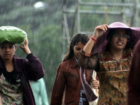 The weather was pleasant shower of rain