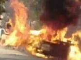 fire in running car