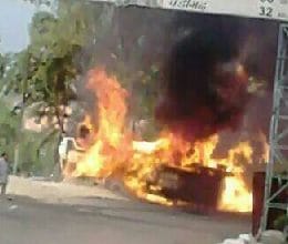 fire in running car, one died