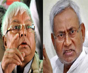 nitish press confrence on lalu's alliance