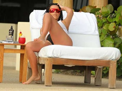 Kim Kardashian flashes in see-through wet bikini during honeymoon in Mexico