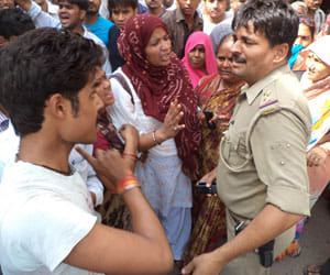 disturbance in hathras after destruction of god statues