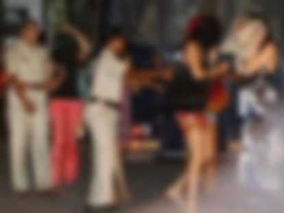 molestation with a girl in restaurant.
