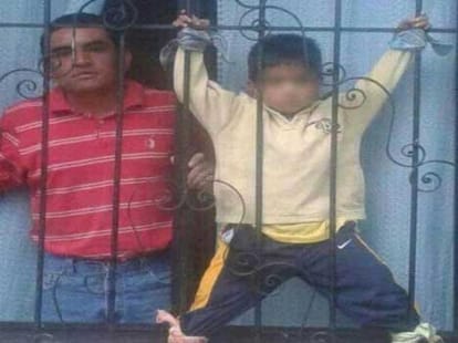 parents chained their four year old son to iron rods