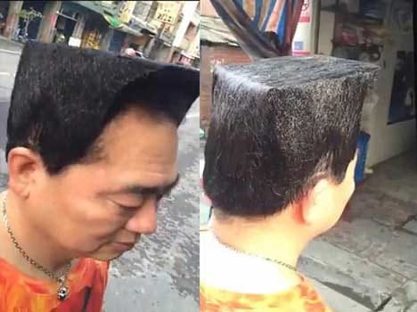 man gets a unique hairdo to impress a girl