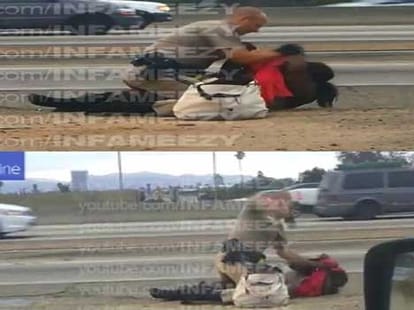 police thrashes women badly on road