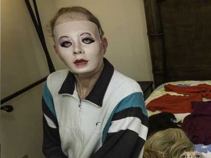 man who makes rubber doll body suits for men