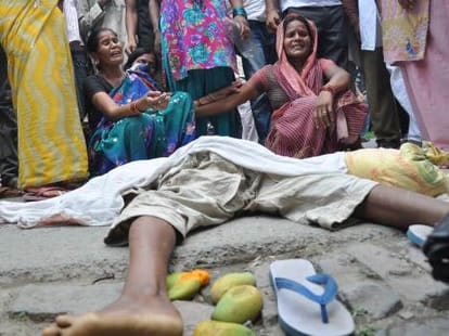 young boy in road accident