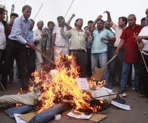 protest against bjp leader op dhankhar in gurgaon