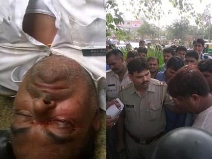 traffic policeman got beaten by people in ghaziabad