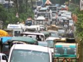 Traffic jam in delhi today.