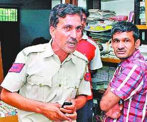 Drinker Policeman was sleep in Another Person House
