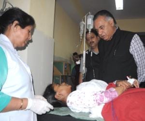 minister gs bali has to face protest at igmc