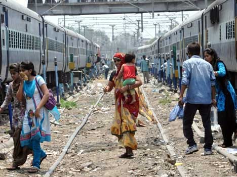 dirt across the jammu railway station 