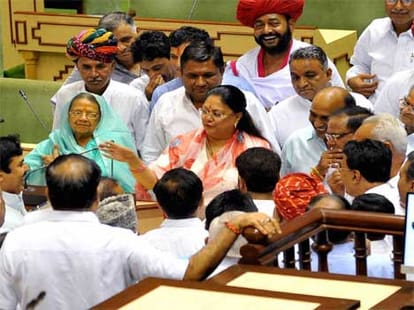 clash between legislators in Rajasthan