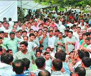 protest of Teachers Union in Education House