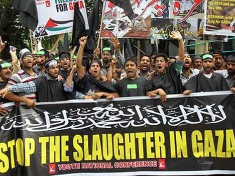 kashmir shuts against gaza carnage