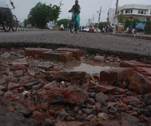 Roads damaged in rain