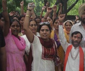 Protest against A Play in Tagore Theatre