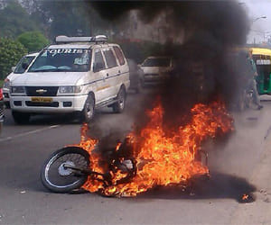 fire on running bike