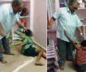 School principal held for thrashing visually impaired students