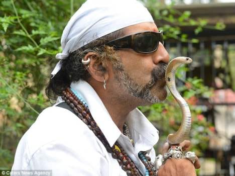 man who catches 10 snakes per day