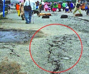 Cracks on the ridge maidan alarming danger to residential area