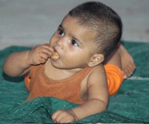 Baby safe after falling from a 3 storey house