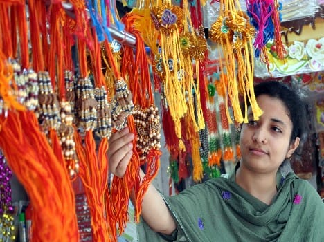 market celebrating rakhi festival