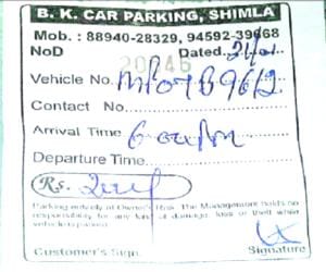 overcharging in tourism parking at shimla