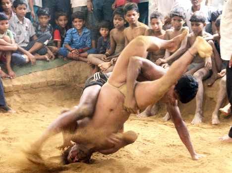 wrestling competition in badi brahmna