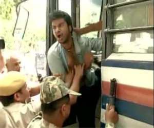  UPSC row : Protest outside Rajnath Singh's residence