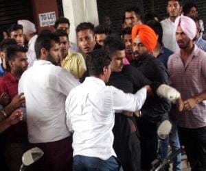commotion in outside of Nightclub by drunk students