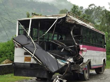 Rock fell on a moving bus, a death