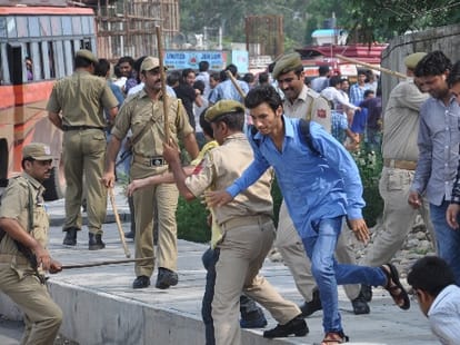 Police used batons on students