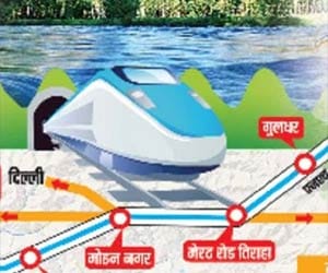 high speed train will run under yamuna by twin tunnels