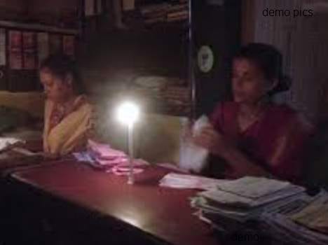 Offices functioning in candlelight!