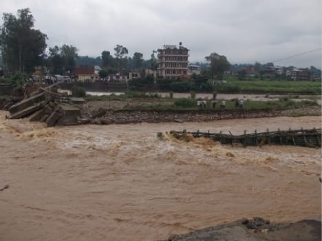 Destruction of rain, flowing down into a ravine, killing four people