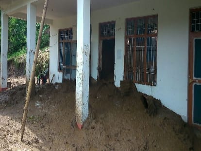 Destruction of rain, flowing down into a ravine, killing four people