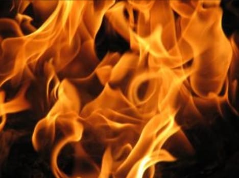 Bed fire, burned alive in sleep Death