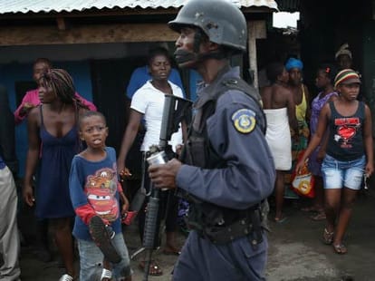 ebola patients flees away from the relief camp.
