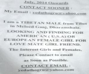 poster regarding american girlfriend pasted at mcleodganj