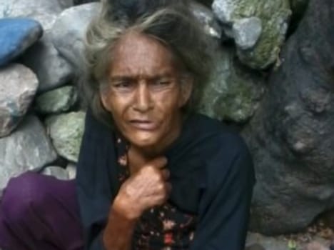 old age woman waiting for pension