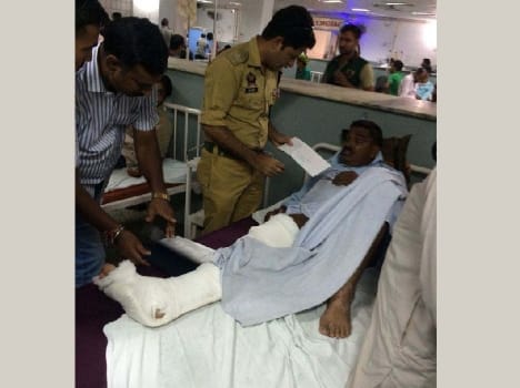 High speed bike rammed the constable