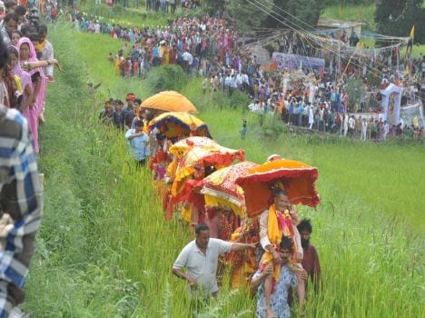 raj jat yatra reached koti village