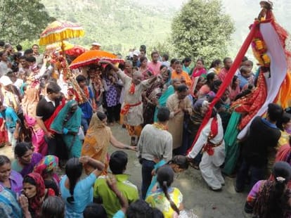 raj jat yatra reached koti village