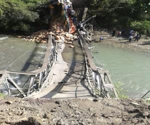 bridge broken at chail solan road