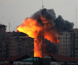 a building abolished in gaza on attack of israel